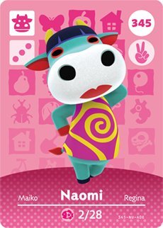 Naomi - Nintendo Animal Crossing Happy Home Designer Series 4 Amiibo Card - 345