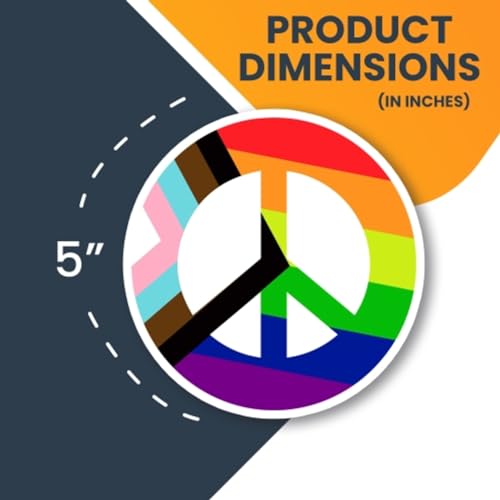 Image of Magnet Me Up New LGBTQ Peace Sign Magnet Decal, 5 Inch Round, Heavy Duty Automotive Magnet for Car, Truck, SUV, or Any Other Magnetic Surface, Made in The USA