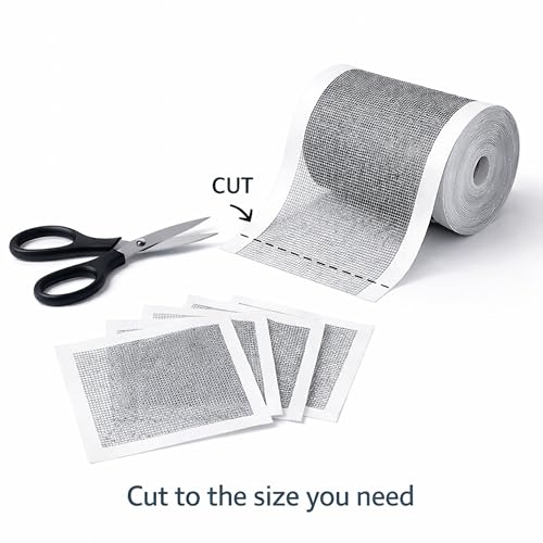 Image of Drain Hair Catcher 5 Meter Roll | Self Adhesive Shower Drain Filter Mesh | Bathroom Floor Drain Hair Trap | Kitchen Sink Strainer Net | Cut to Size Disposable Anti Clog Drain Protector