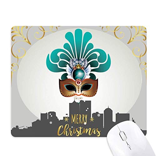 Tapis de souris joyeux carnaval de venise bleu cyan en caoutchouc souple