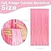 2 Pack Pastel Pink Streamers Pink Foil Fringe Curtains Tinsel Backdrop Birthday Decorations Light Pink Backdrop Halloween Baby Shower Valentines Wedding Princess Party Decorations
