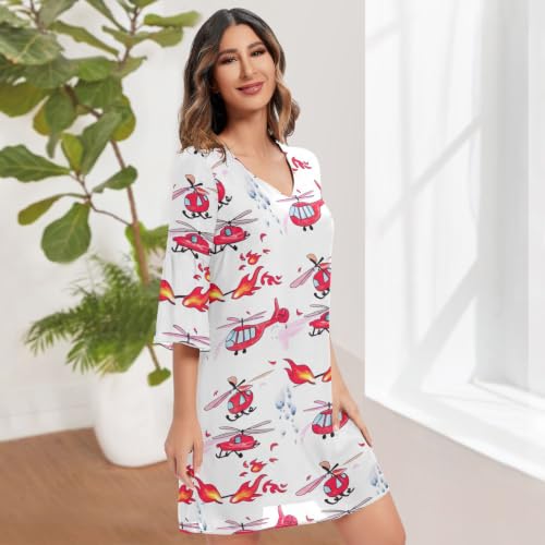 Robe d'été mousseline soie à manches 3/4 légères et imprimé original