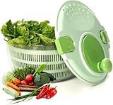 Commercial Salad & Lettuce Spinner,Large 4.2L - Quick Dry Fruit & Vegetable Washer with Locking Lid,Ergonomic Handle,BPA-Free (Green),Easy for Salads and Faster Food Prep