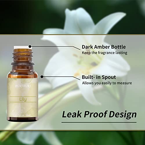 Jasmine Essential Oils Gifts Set By Buriburi 100% Pure Gardenia Oils Essential Kit - Top 6 Aromatherapy Rose Oil Essential Oil Set - 10Ml (Gardenia, Lily, Lotus, Lavender, Jasmine, Rose) #TOP5