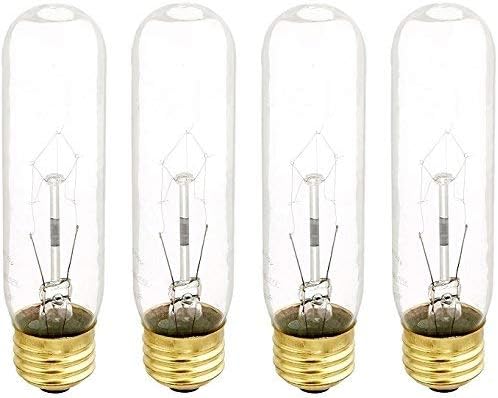 Bulbrite B60T10C 60-Watt Incandescent T10 Tubular Bulb, 120V, Clear (4)