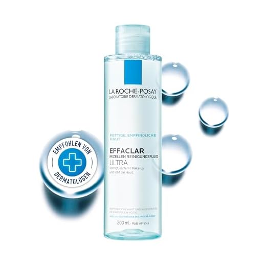 La Roche Posay Effaclar Mizellen Reinigungsfluid Ultra, Gesichtsreinigung für fettige, unreine Haut, Klärende Reinigungslotion, Mizellenwasser, 200 ml