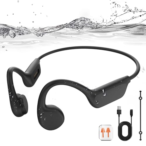 Conduction Underwater Headphones, IP68 Waterproof Swimming Headphones Earbuds for Swimming, Open...