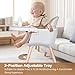High Chairs for Babies and Toddlers,3 in 1 Convertible Wooden highchair, Baby High Chair with Adjustable Legs,5 Point Harness, Footrest, Dishwasher-Safe Tray & PU Leather Cushion, Beige