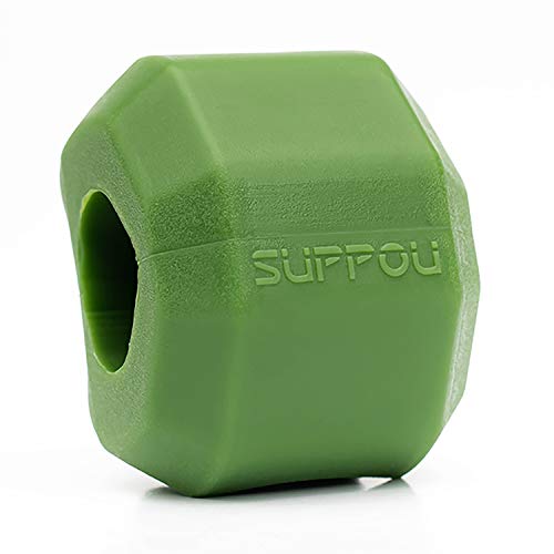 SUPPOU Jawline Exerciser Ball, Slim & Defines and Shaper Face, Jaw Strengthener Reduce Double Chin and Neck Toning, Facial Workout Device Elevate Cheeks for Men/Women(Intermediate Green)