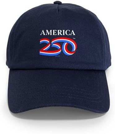 CafePress America250: White Vertical Logo Adjustable Baseball Cap