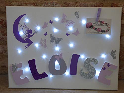 Toile Lumineuse Fee Toile Prenom Fille Led Toile Prenom Personnalisee Amazon Fr Produits Handmade