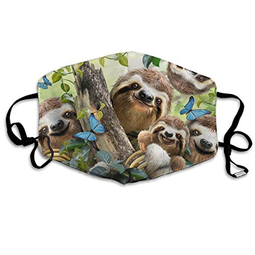 Comfortable Adjustable Sloth Family Sunflower Cardinals Printed Facial Decorations For Women And Men
