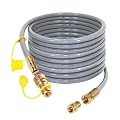 48Feet 1/2 inch Natural Gas Grill Hose with Quick Connect Fittings, Natural Gas Line for Grill Hose for BBQ, Pizza Oven, More Low Pressure Appliance- CSA, 1/2 Male to 3/8 Female Flare Adapter