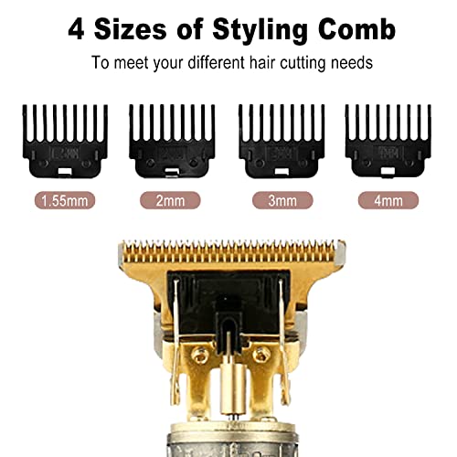 Cordless Hair & Beard Trimmer With 4 Guide Combs,Rechargeable T-Blade Hair Edgers Hair Clippers For Zero Gapped Haircut,Professional Electric Hair Trimmer Gifts For Men & Fathers Day(Bronze) #TOP5