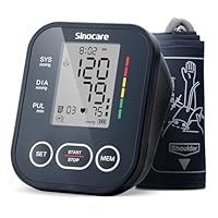 Sinocare Blood Pressure Monitor, Upper Arm Blood Pressure Monitors for Home Use, Adjustable Arm Cuff 8.6"-16.5", One-Button Operation, Dual User, Accurate & Practical (Black)