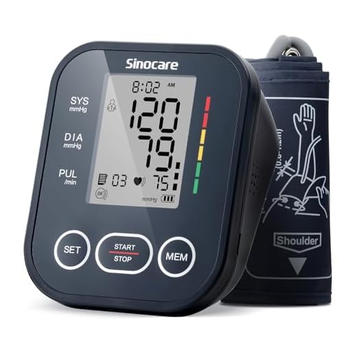Sinocare Blood Pressure Monitor, Upper Arm Blood Pressure Monitors for Home Use, Adjustable Arm Cuff 8.6"-16.5", One-Button Operation, Dual User, Accurate & Practical (Black)