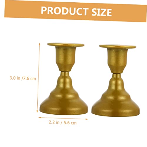 Yardwe Vintage Decor Tapered Candlestick Holders Desktop Decor 2Pcs Cast Iron Candle Holder Iron Candlestick Holder Tea Light Candle Holder Iron Art Candlestick Metal Table Candle Holder #TOP1