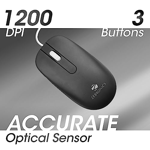 Image of Zebronics JUDWAA 541 USB Keyboard and Mouse Combo for Computers & Laptops with 1200 DPI, 1.3 Meter Cable, Retractable Stand, Comfortable Usage, Silent Typing and Matte Finish (Black + White)