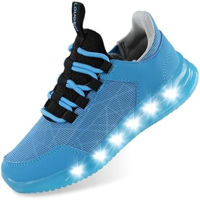 LOUGSIN Boys Girls Light Up Shoes Lightweight Mesh Breathable Ado...