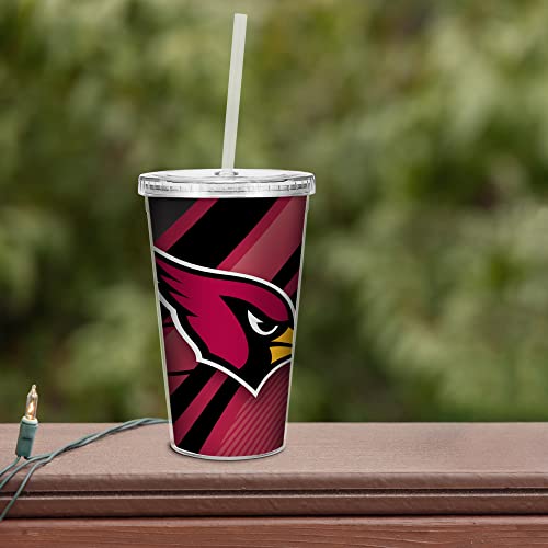 Image of Rico Industries NFL Football 16oz Clear Tumbler W /Straw for NFL Fans