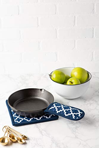 Dii Lattice Basics Collection Kitchen Essentials, Potholder Set, Nautical Blue, 2, Piece #TOP5