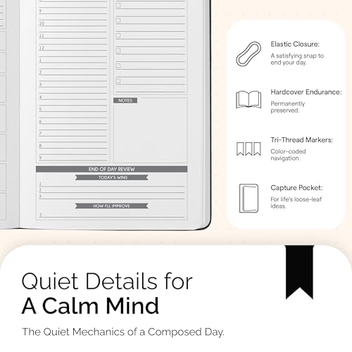 Image of Black Daily Planner 2021-2022 by Panda Planner - Organizer Planner for Goals, Gratitude & Focus - Weekly & Monthly Agenda Sections - Undated 90 Day Planner
