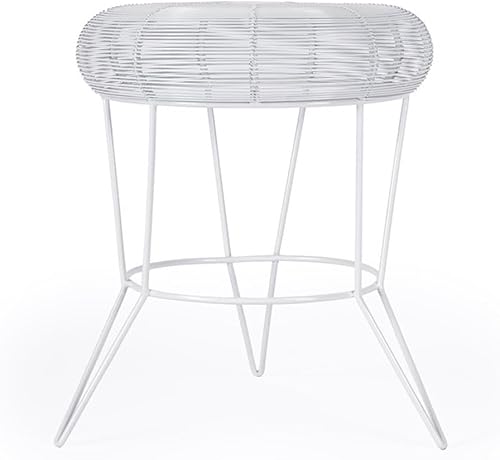 Miniatura 9 de Home Square Mesa decorativa de alambre de hierro en blanco brillante - Juego de 2 Blanco,Oro,plateado,https://www.amazon.com/dp/undefined