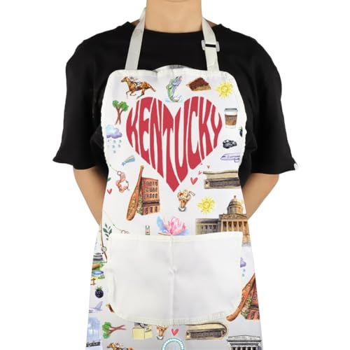 VAMSII Kentucky Apron With Pockets Kentucky Apron Kentucky Home Kitchen Gift Kentucky Tourism Gift Kentucky Vacation Gift (Kentucky A)