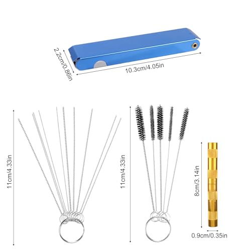Image of Gosknor Carburetor Jet Cleaning Kit, Torch Tip Dirt Cleaner Set 13 Wires 10 Needles 5 Brushes 1 Pick Tool Kit Suitable for Auto Motorcycles ATV Welder Lawn Equipment Accessories