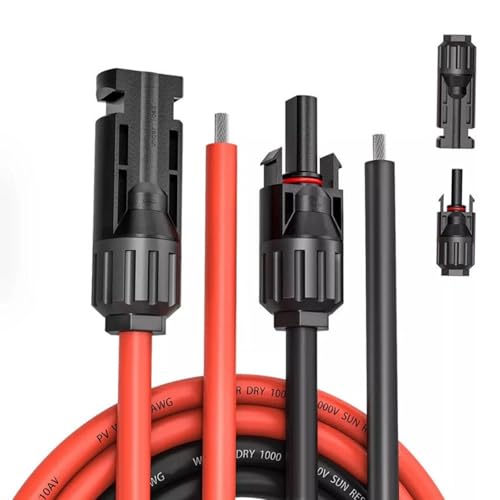 Câbles d'extension pour panneaux solaires noirs et rouges 14AWG 2.5mm²