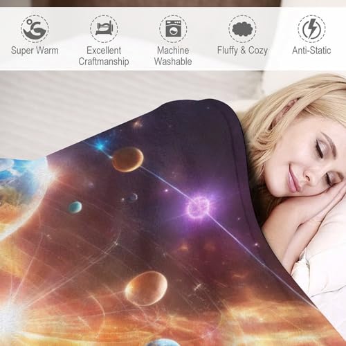 Couverture planète spatiale pour vos soirées cinéma cocooning sur le canapé - 4