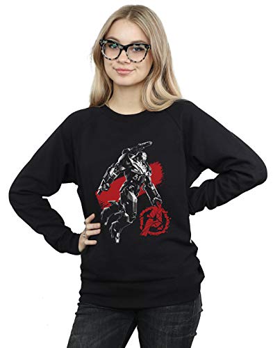 Marvel Women's Avengers Endgame Mono War Machine Sweatshirt Black Small