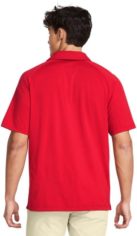 Under Armour Mens Title Polo - Fast Drying MD Red-White - Image 2
