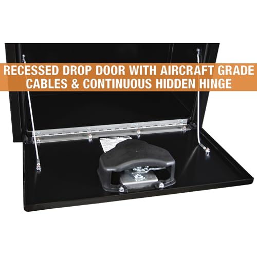 Image of Buyers Products 1703350 Black Steel Underbody Truck Tool Box - 14 x 12 x 24 Inch - Truck Bed & Underbelly RV Storage Box, Locking T-Latch, Weather-Resistant, Heavy-Duty Flatbed Job Box, Made in USA
