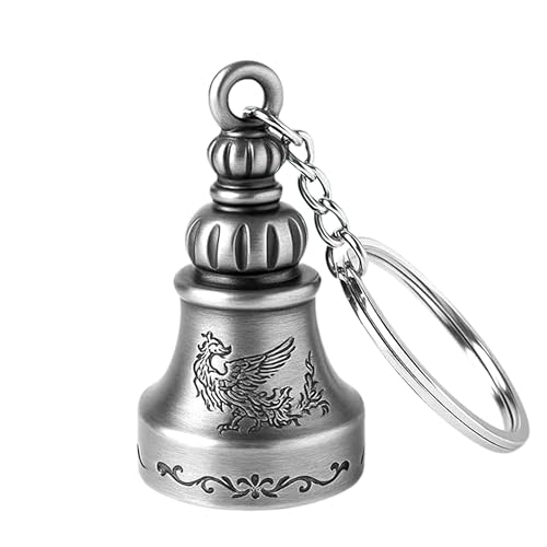 Image of OTTAVO Guardian Bell Keychain, Oxidized Copper, Tibetan Style, 5 cm Height, Good Luck Charm