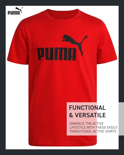 PUMA Boys T-Shirt - 2 Pack Casual Crewneck Short Sleeve Running and Gym Graphic Tee Shirts for Boys with Logo Print (S-XL)4