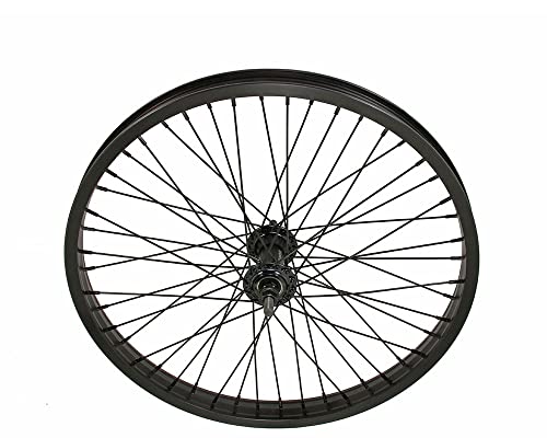 Lowrider Bike 20 x 2.125 Alloy Front Wheel 48 Spoke 14gSS/Black 3/8 Axle Sealed Bearing Double Wall Black.