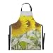 AQQA Delantal de mujer de chef de naturaleza macro hermoso amarillo girasol ajustable 88x68 cm delantal para hombre delantal de zapatero de gota de agua para hombres y mujeres