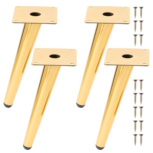 Patas de mesa de cono inclinado con acabado dorado metálico de alta resistencia y 20cm de alto 2