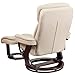 Flash Furniture Allie LeatherSoft Upholstered Recliner with Ottoman Footrest, Padded Swiveling Recliner Chair and Ottoman Set, Beige