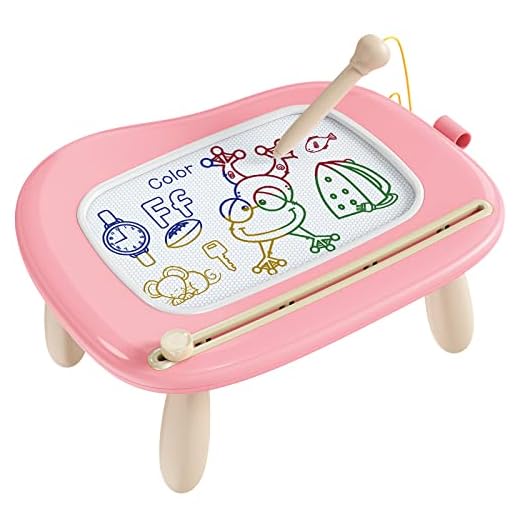 bravokids Toddler Girl Toys for 1-2 Year Old, Sturdy Magnetic Drawing Board, Colorful Doodle Sketch Pad Educational Learning Sensory Toy Birthday Gifts for 1 2 3 Years Old Girls Boys (Pink)