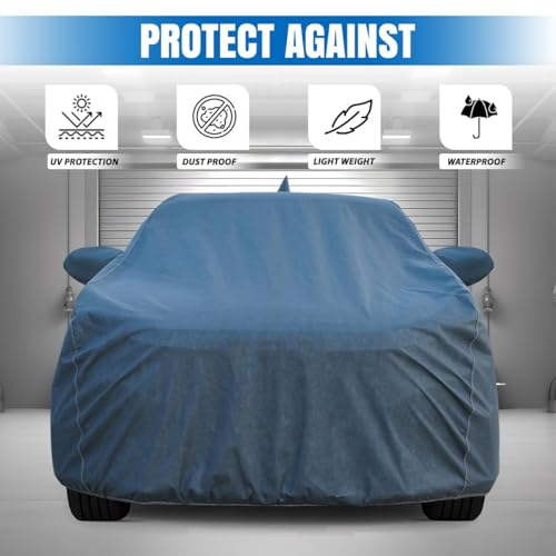 Image of for Nissan Magnite 100% Waterproof Car Cover for All Weather Protection with Mirror Pockets, Soft Cotton Lining, Triple Stitched with Adjustable Belt Bottom Elastic to Secure Fit