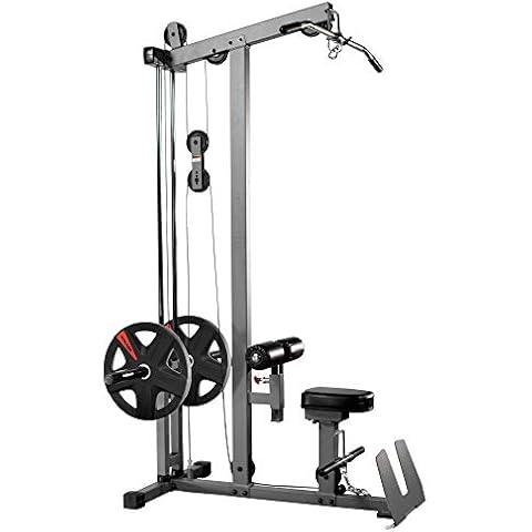 XMark LAT Pull Down and Low Row Cable Machine, Heavy Duty LAT Machine with High and Low Pulley Stations, Row Machine, Upper Body Machine Cover