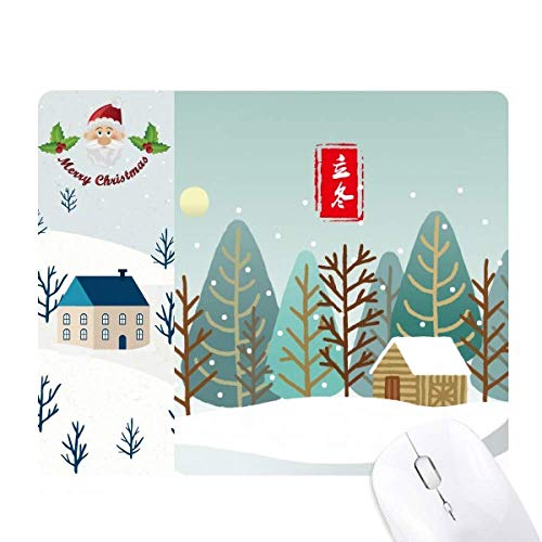Tapis de souris de Noël circulaire pour cadeau de maison