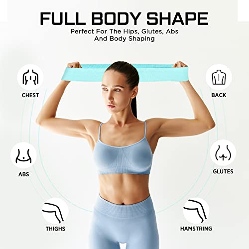 Image of 12 Pcs Fabric Resistance Bands for Working Out Non-Slip Booty Exercise Loop Bands for Women Men Glutes Hip Thigh Butt Yoga Pilates Fitness Gym, Light Medium Heavy