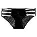 Womens Sexy Bikini Briefs Mesh Hollow Out Breathable Underwear Full Coverage Color Block Fashion Comfy Panties Black