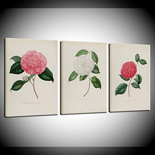 Tableau triptyque mural fleurs de Camélia pour sublimer la déco de votre salon