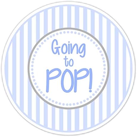 Going to Pop! Baby Bump Blue Stripe Stickers