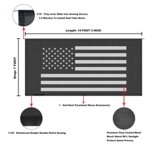 Image of RV Awning Mesh Sun Shade Screen for Motorhome Camper Trailer Sunshade