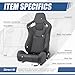 Auto Dynasty Pair of Racing Seat Universal Vinyl Leather Stitching Reclinable Bucket Seats with Bottom Mount Sliders, 37 (H) x 20.5 (W) x 21 (D) Inches, Driver and Passenger Side, Black